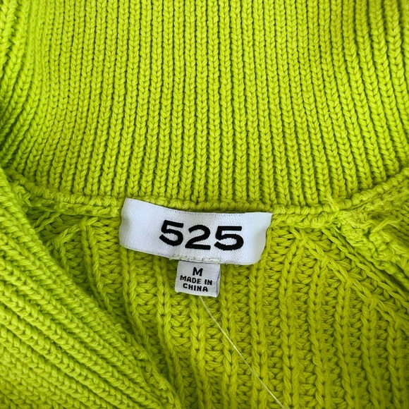 525 Neon Long-Sleeve Quarter-Zip Sweater Neon Chartreuse Sz Med - Picture 10 of 12